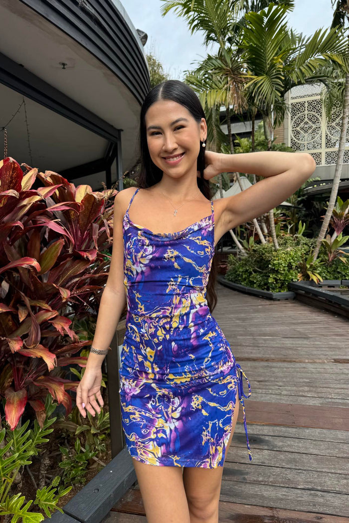 Ida Mini Dress - Purple Multi - Runway Goddess