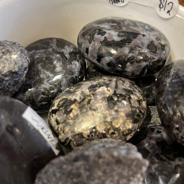 Indigo Gabbro palm stones