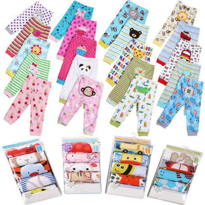 Infants Coloured Cartoon Pants/Leggings 5pcs/set gift 3-24M