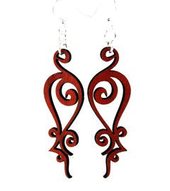 Wrought iron style loop earrings, eco-friendly laser-cut jewelry made in USA