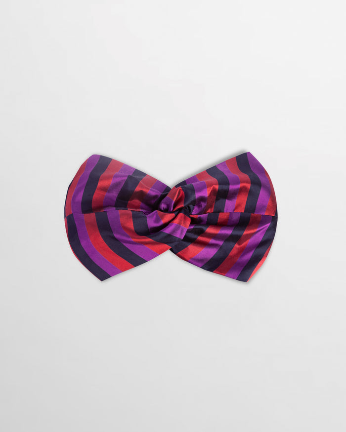 Isa Woven Stripe Silk Twist Headband - Jewel Stripe