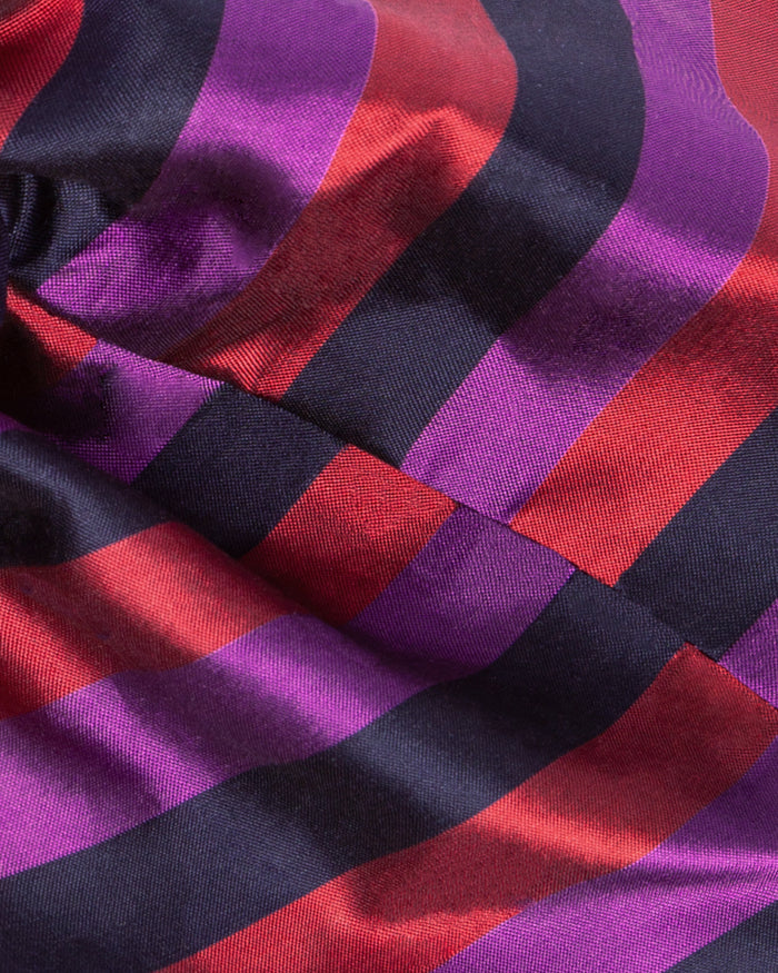 Isa Woven Stripe Silk Twist Headband - Jewel Stripe
