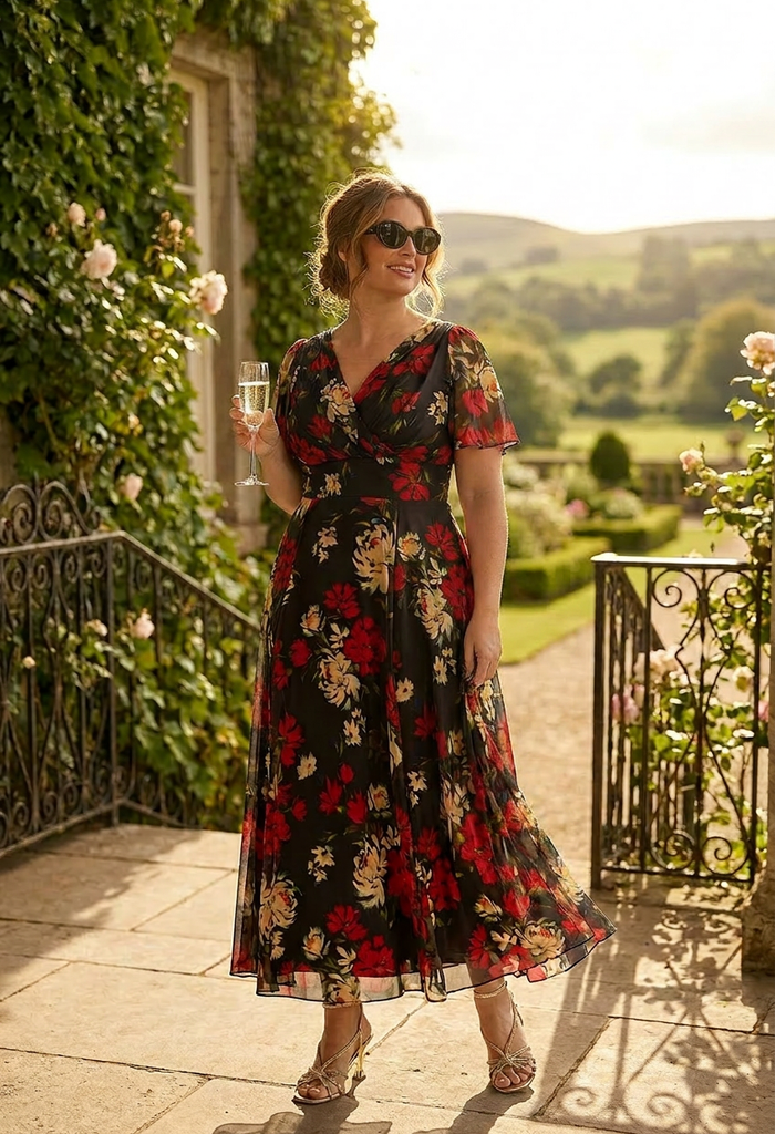 Isabelle Curve+ Float Sleeve Maxi Dress