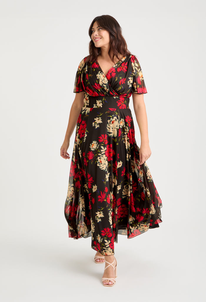 Isabelle Curve+ Float Sleeve Maxi Dress