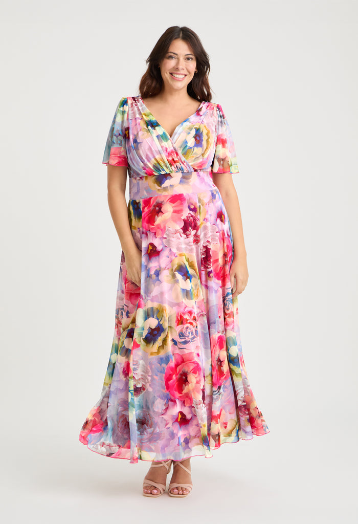 Isabelle Curve+ Float Sleeve Maxi Dress