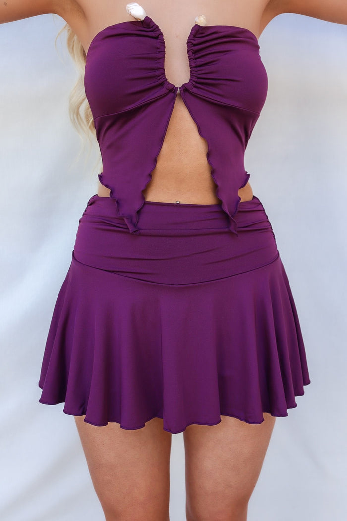 Ishq Set Skirt - Plum - Runway Goddess
