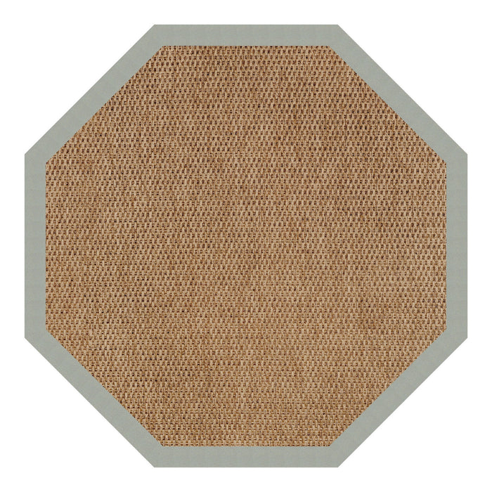 Islamorada-Basketweave Canvas Spa Blue Indoor/Outdoor Bordere Octagon image