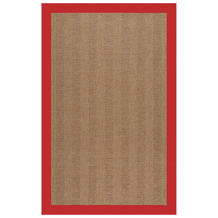 Islamorada-Herringbone Canvas Jockey Red Indoor/Outdoor Bordere Rectangle image