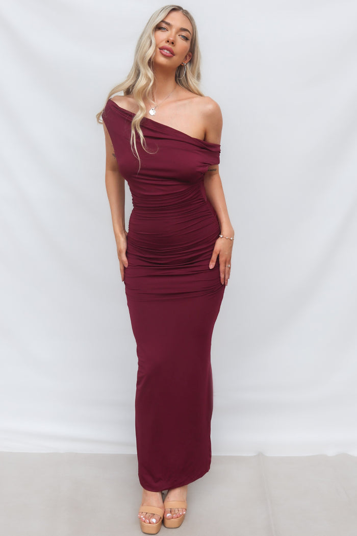 Ivana Maxi Dress - Wine - Runway Goddess