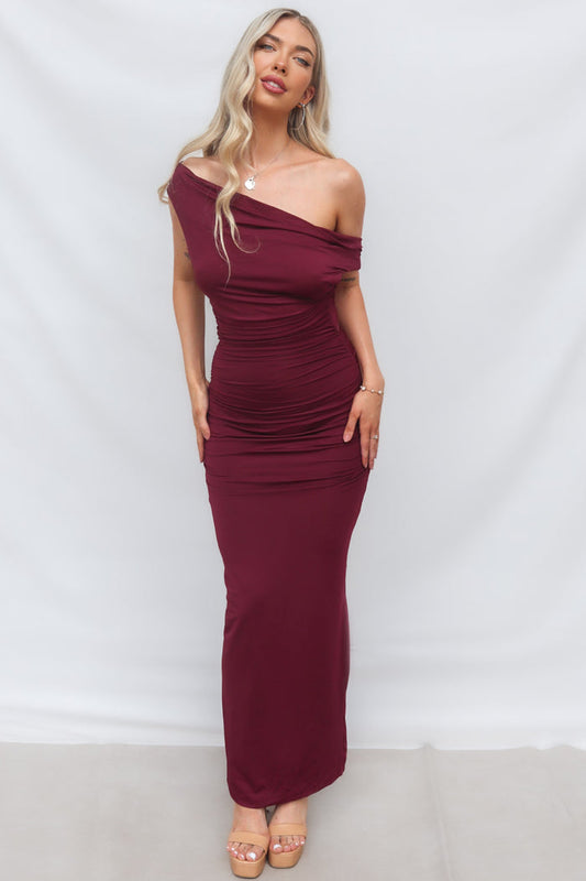 Ivana Maxi Dress - Wine - Runway Goddess