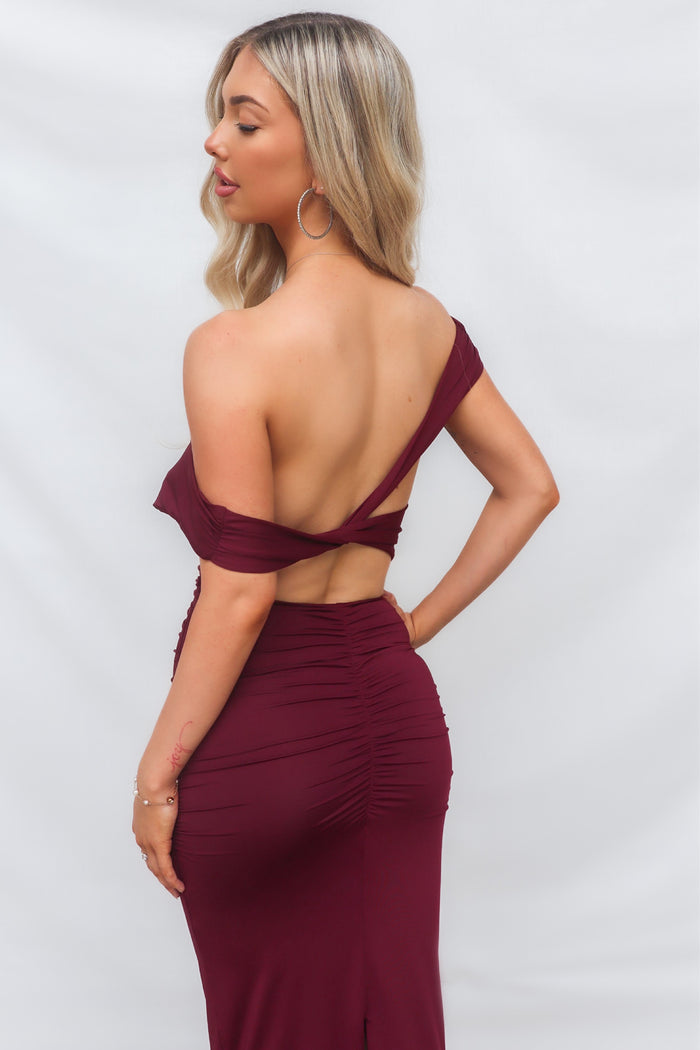 Ivana Maxi Dress - Wine - Runway Goddess