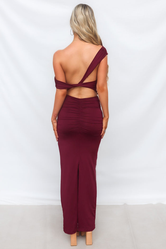 Ivana Maxi Dress - Wine - Runway Goddess