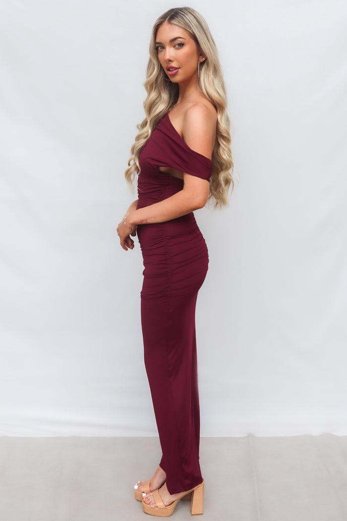Ivana Maxi Dress - Wine - Runway Goddess