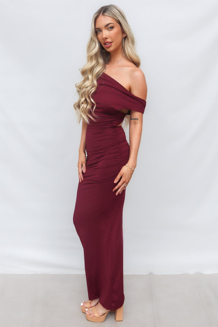 Ivana Maxi Dress - Wine - Runway Goddess