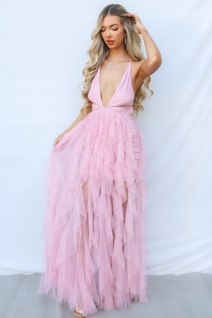 Jacinda Maxi Dress - Blush - Runway Goddess