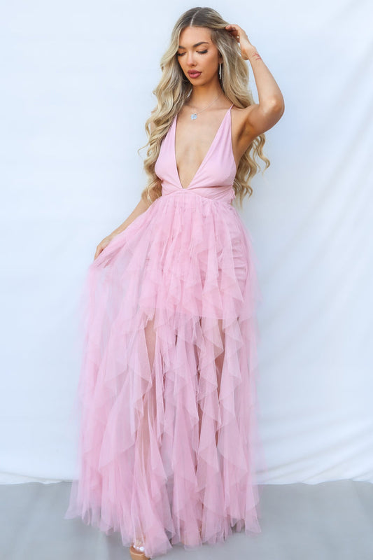Jacinda Maxi Dress - Blush - Runway Goddess