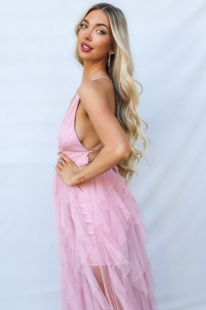 Jacinda Maxi Dress - Blush - Runway Goddess