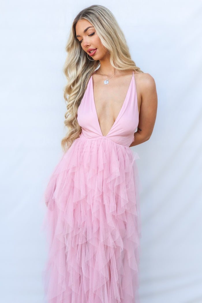 Jacinda Maxi Dress - Blush - Runway Goddess