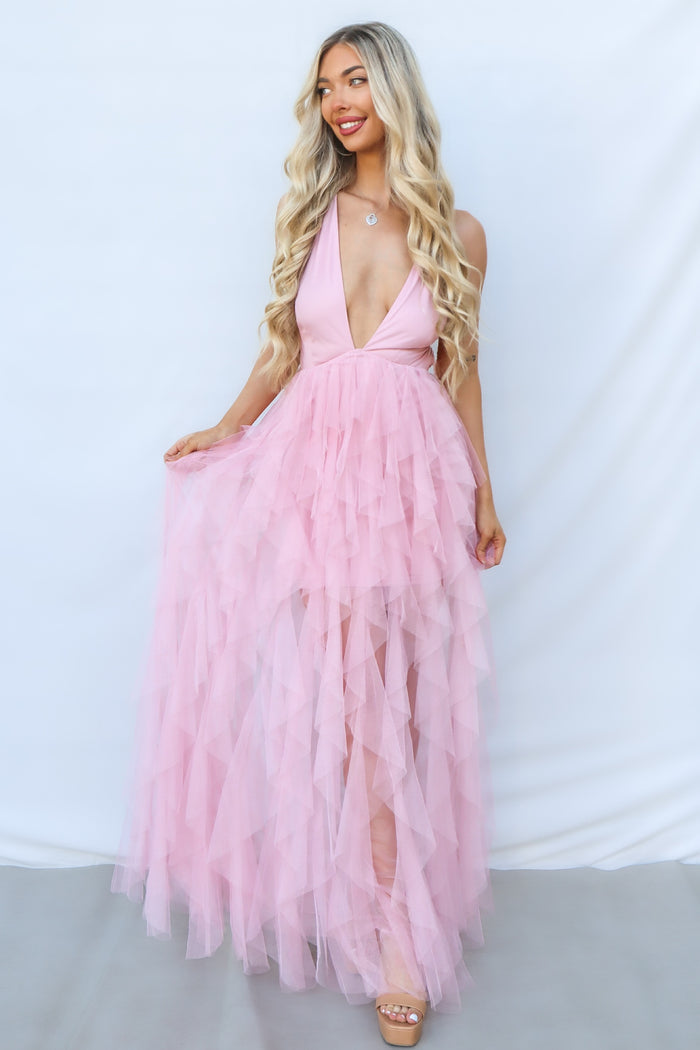 Jacinda Maxi Dress - Blush - Runway Goddess