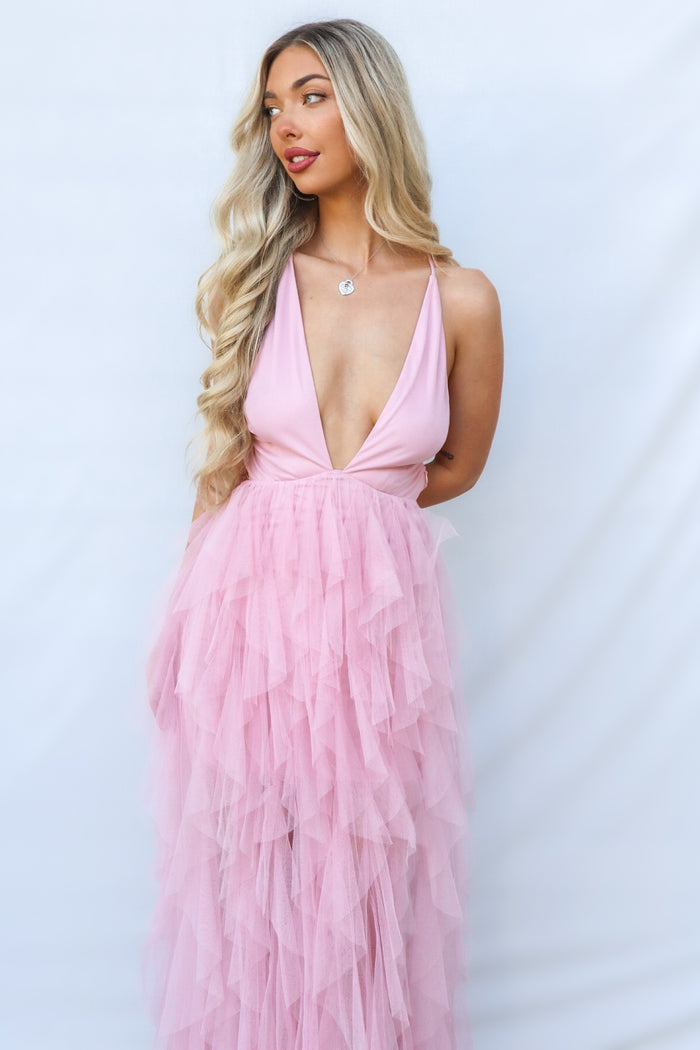 Jacinda Maxi Dress - Blush - Runway Goddess
