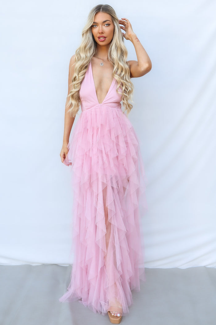 Jacinda Maxi Dress - Blush - Runway Goddess
