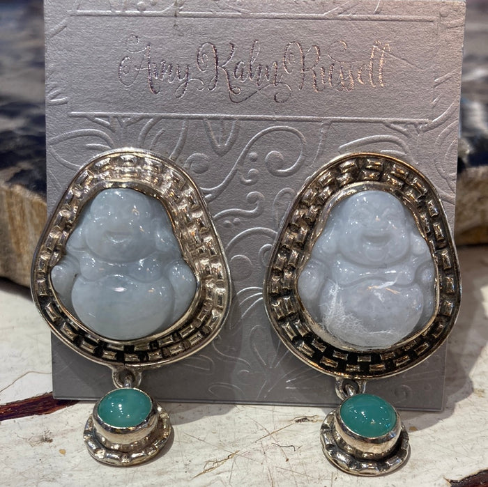 Jade Buddha earrings