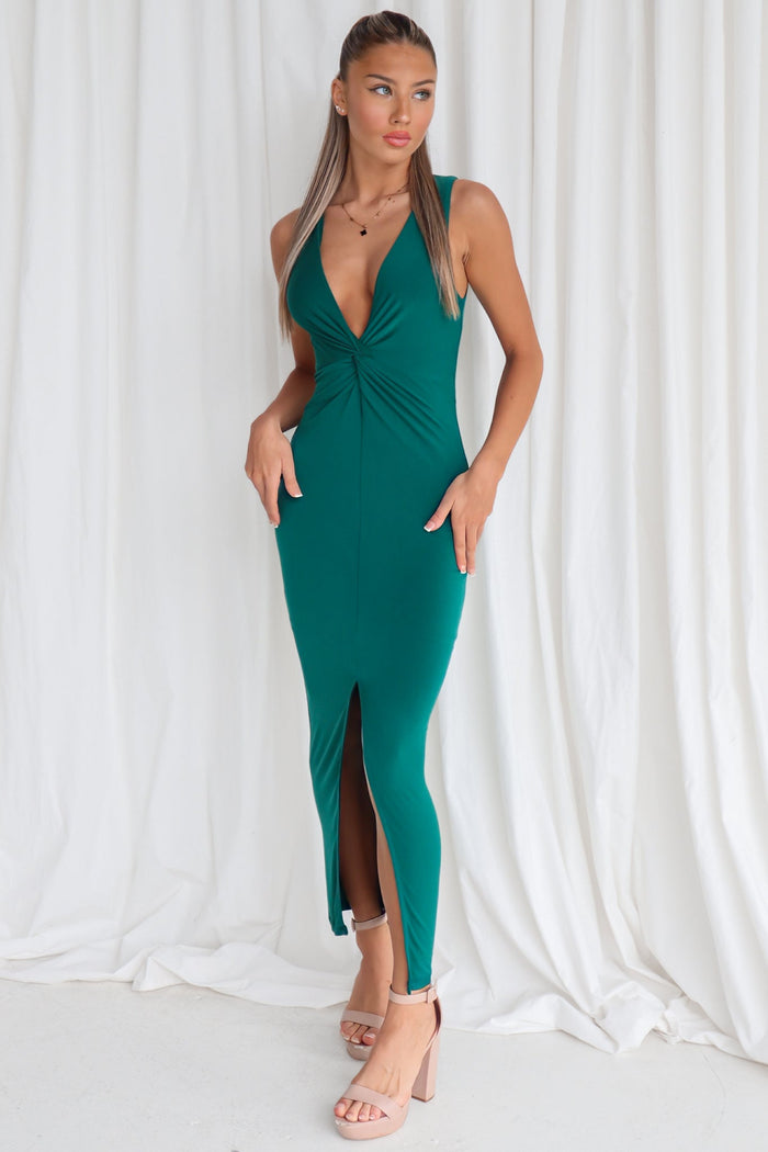 Janet Midi Dress - Forest Green - Runway Goddess