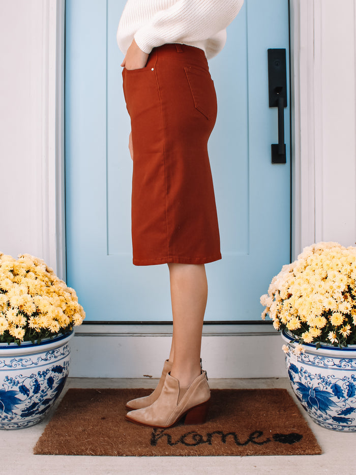 JDA DK. Camel Denim Skirt  (FINAL SALE)