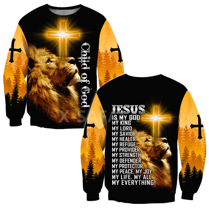 Jesus Christ Lion With Cross 3D Printed Sweatshirts/Hoodies - Unisex