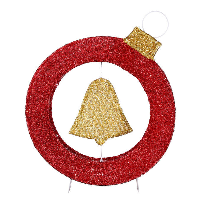 Jingle Jollys Christmas Lights 60cm Motif 30 LED Bell Wreath Xmas Decorations
