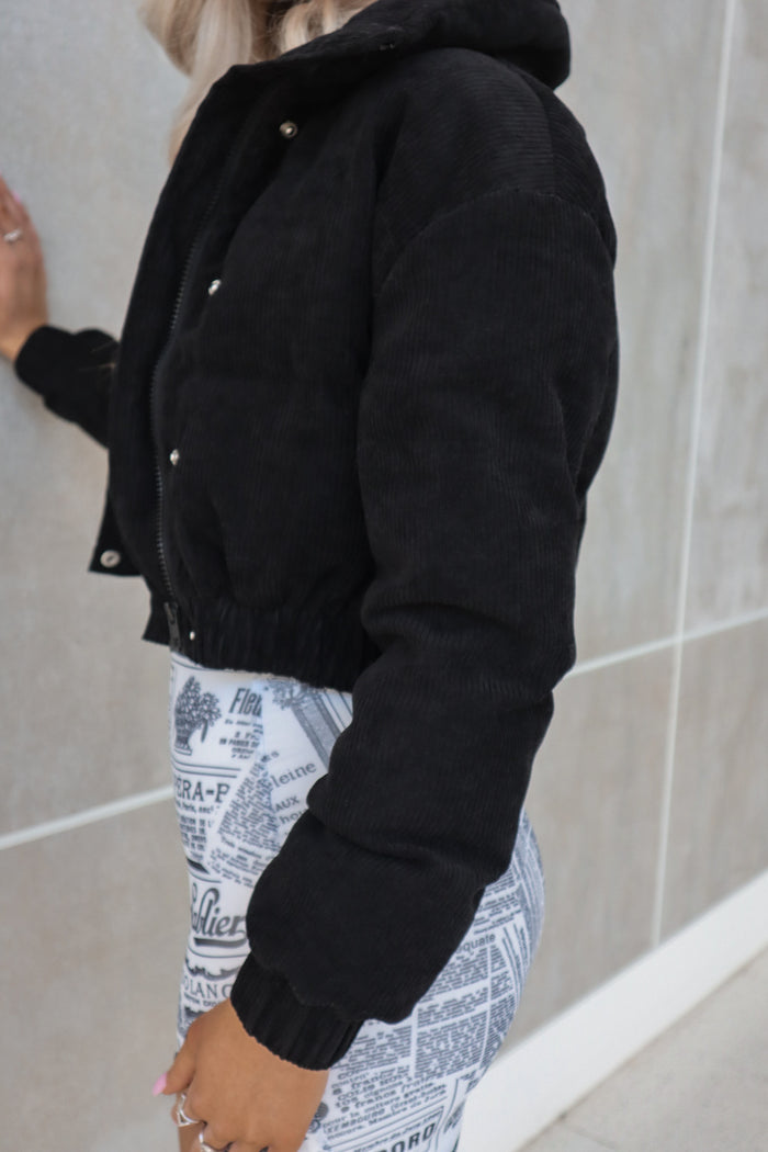 Josette Corduroy Jacket - Black - Runway Goddess