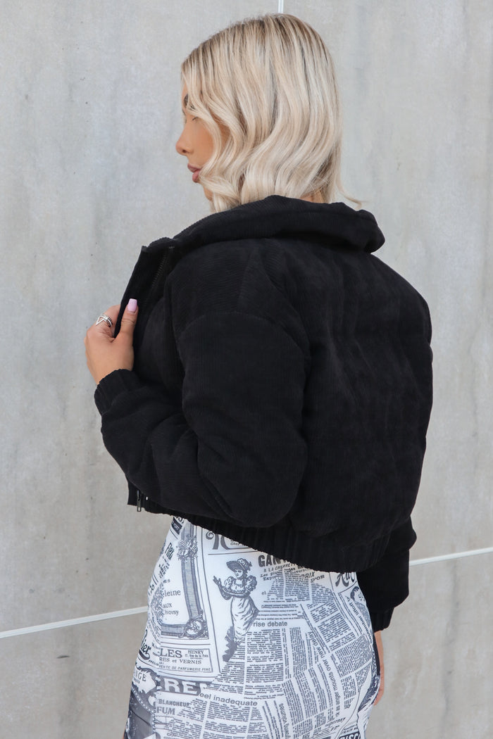 Josette Corduroy Jacket - Black - Runway Goddess