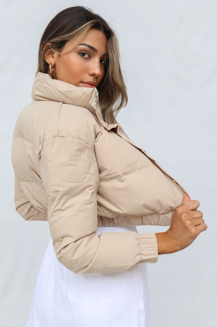 Josette Puffer Jacket - Beige - Runway Goddess