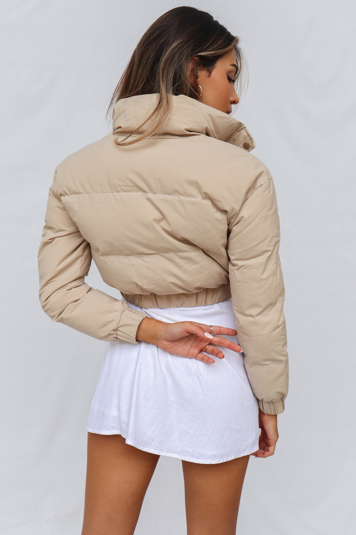 Josette Puffer Jacket - Beige - Runway Goddess