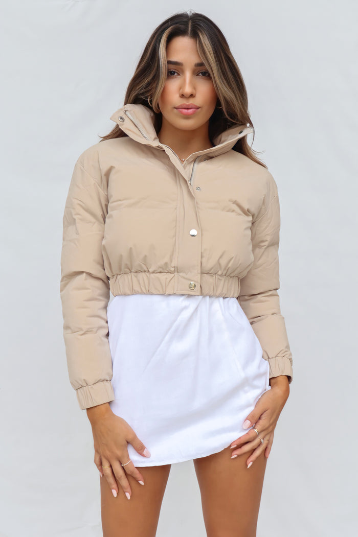Josette Puffer Jacket - Beige - Runway Goddess