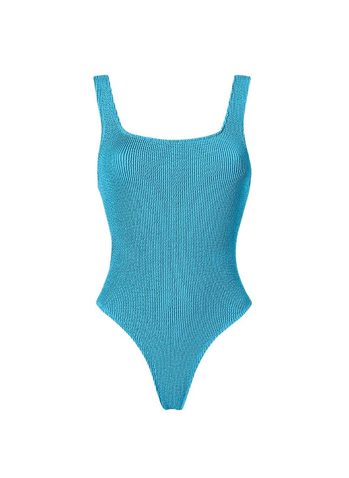 One-Piece Stefania Frangista Josie Over The Shoulder One Piece Seersucker Metallic Azure Apoella