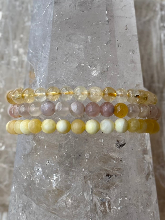 Joy & Happiness, Set of 3 Beaded Bracelets