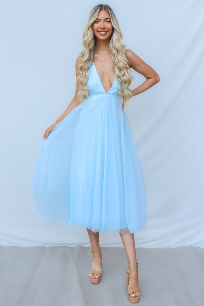 Juliette Midi Dress - Baby Blue