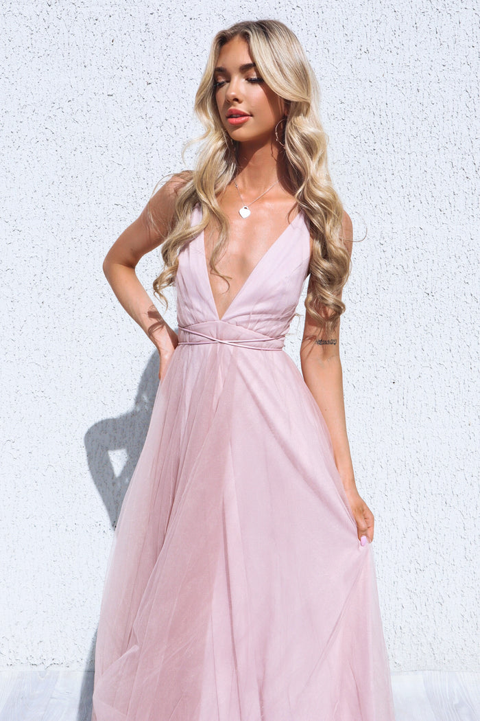 Juliette Tulle Midi - Blush Pink - Runway Goddess