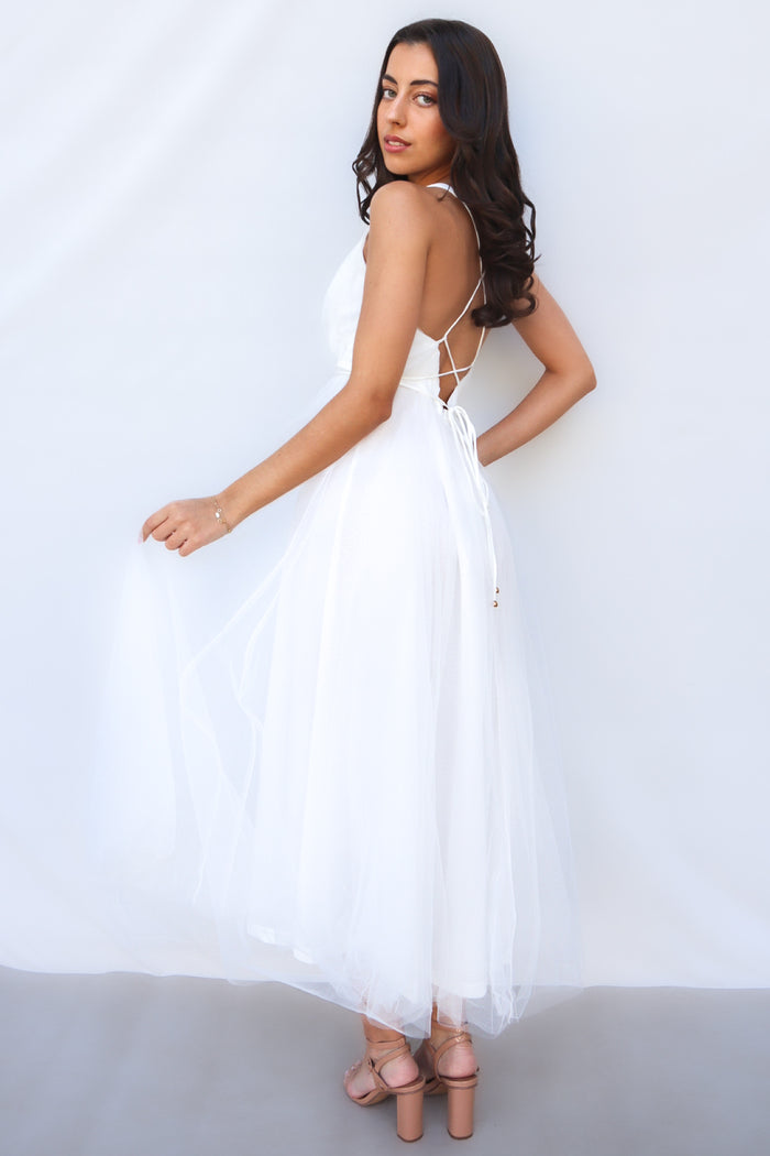 Juliette Tulle Midi - White - Runway Goddess