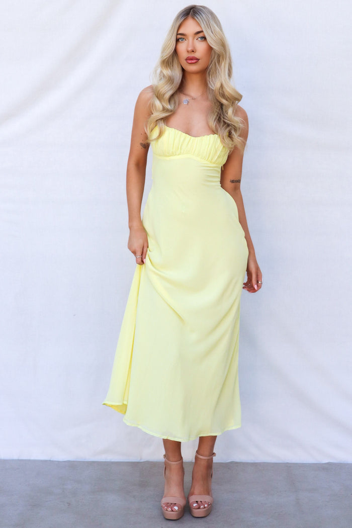 July Maxi Dress - Yellow - Runway Goddess