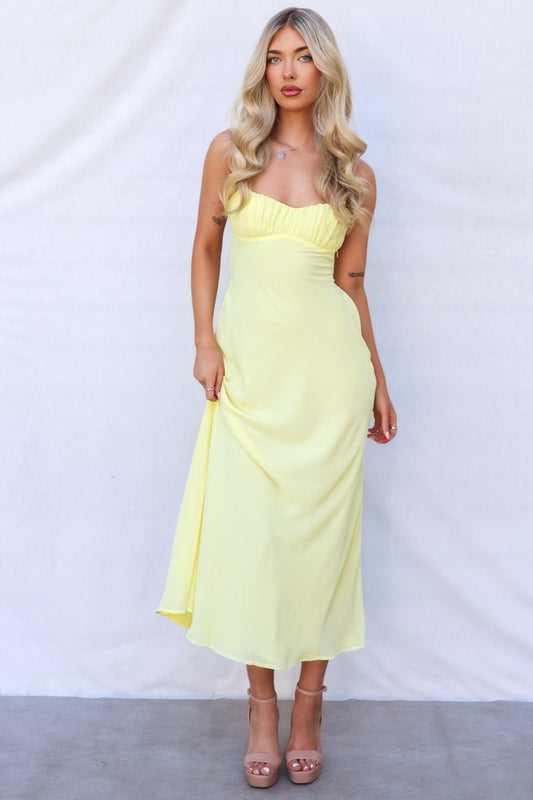 July Maxi Dress - Yellow - Runway Goddess