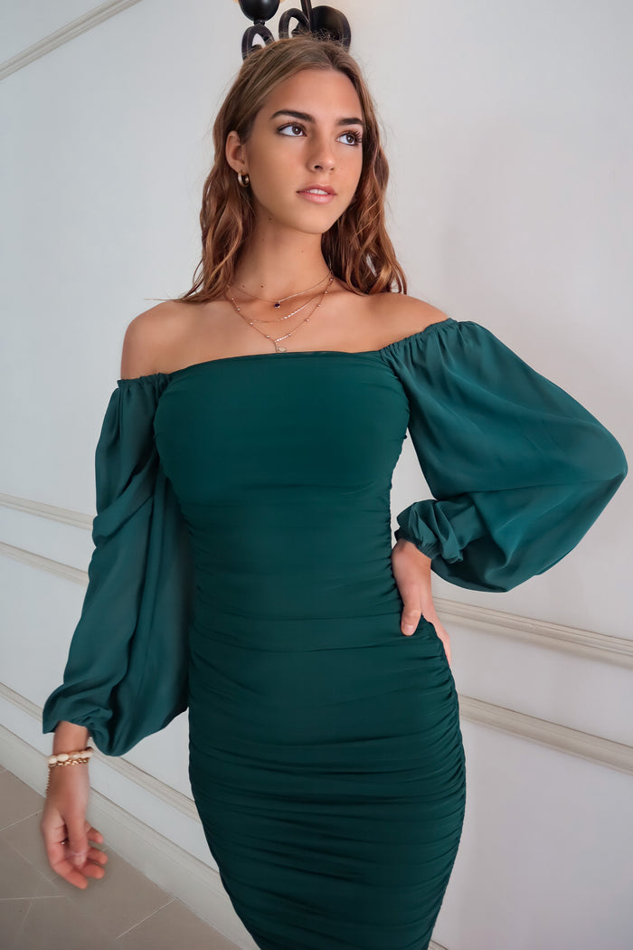 Jupiter Mesh Midi - Green - Runway Goddess