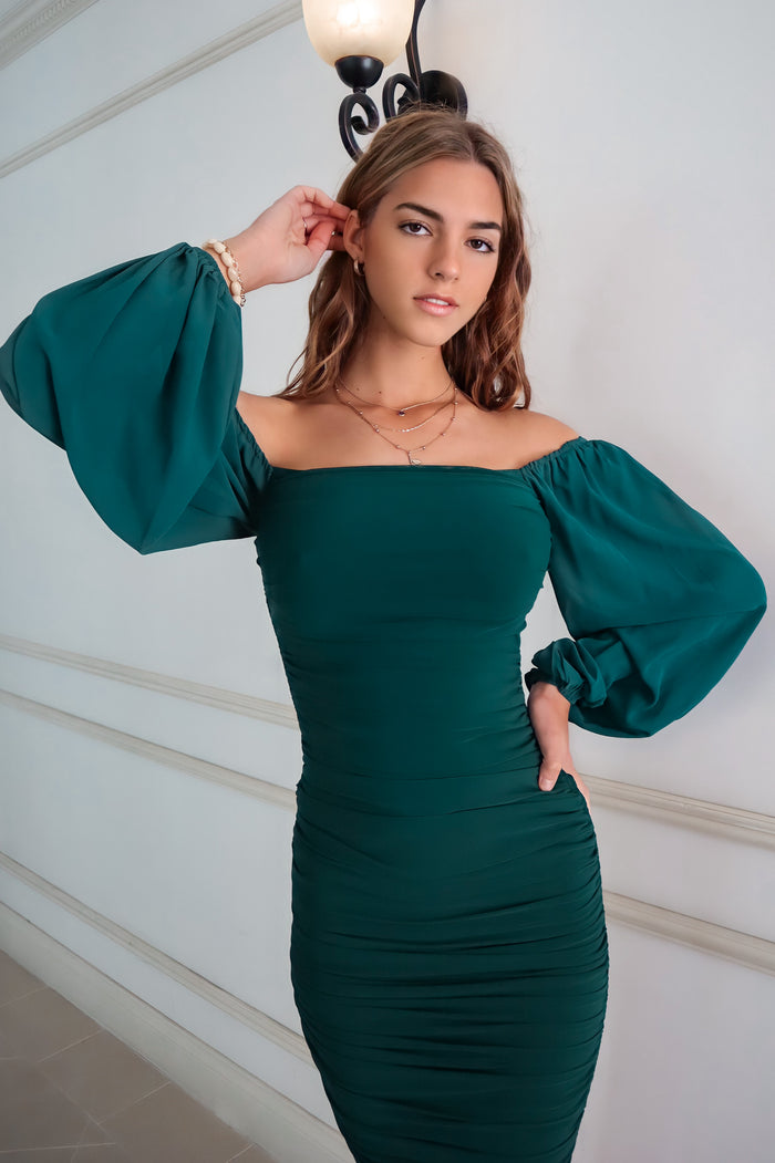 Jupiter Mesh Midi - Green - Runway Goddess