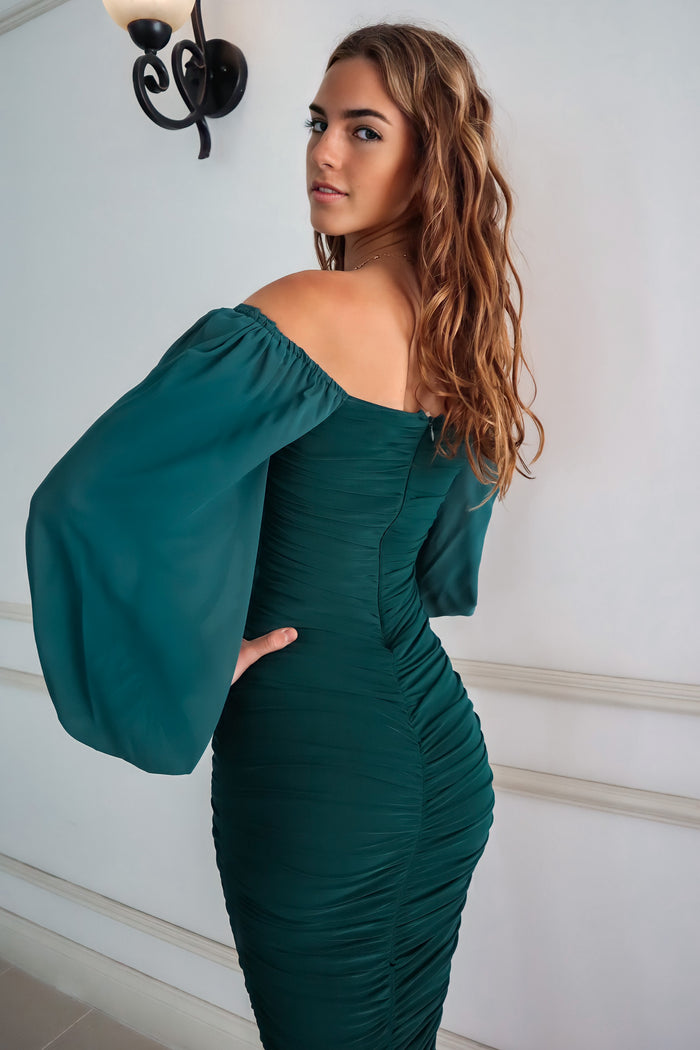 Jupiter Mesh Midi - Green - Runway Goddess