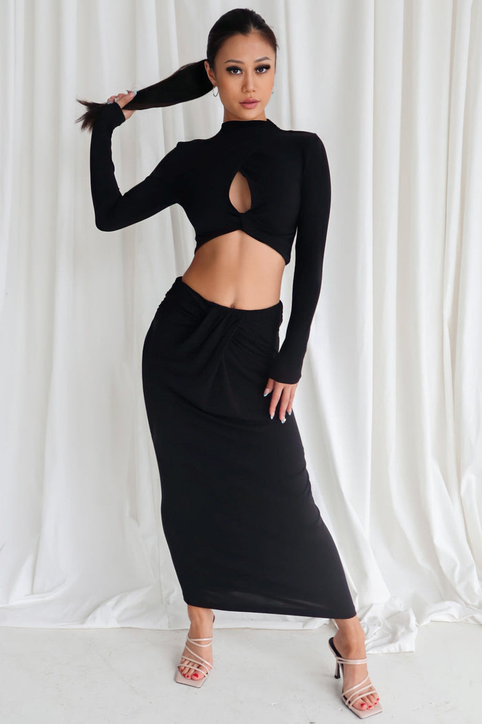 Kaila Set Skirt - Black - Runway Goddess
