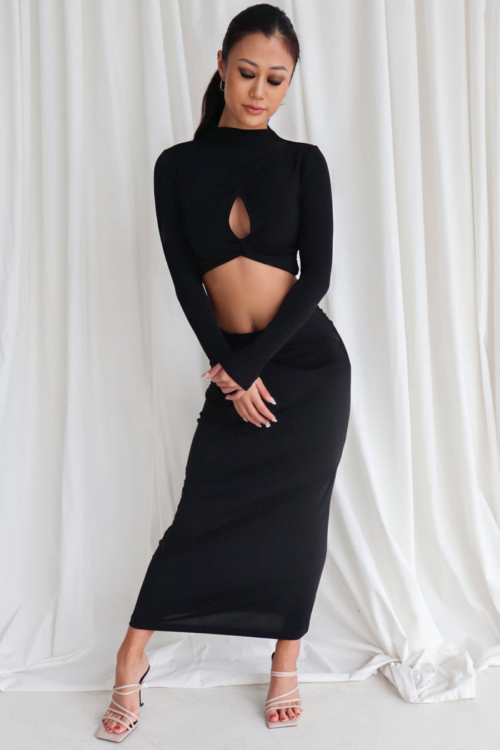 Kaila Set Skirt - Black - Runway Goddess