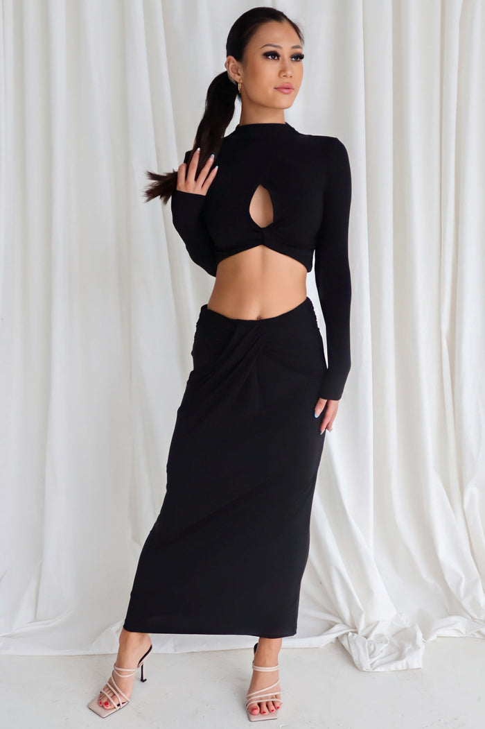 Kaila Set Top - Black - Runway Goddess