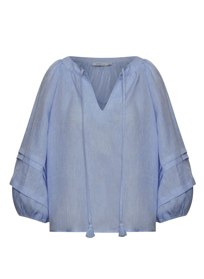 Blouses APOELLA Kalli Balloon Sleeve Top Sky Apoella