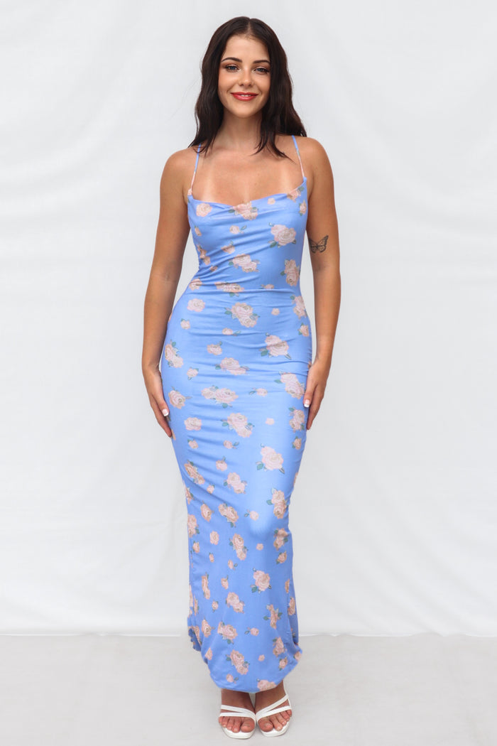 Kansis Maxi Dress - Blue - Runway Goddess